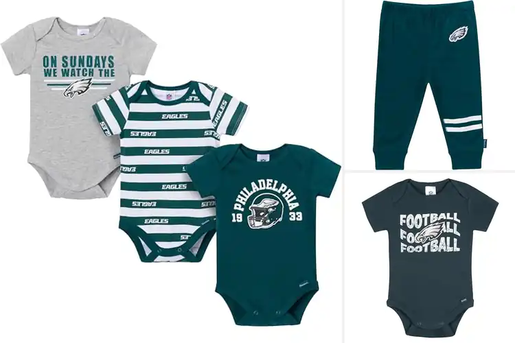 Detailed view of Best Philadelphia Eagles Baby Clothes