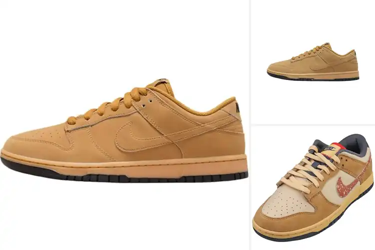 Detailed view of Best Wheat Gum Yellow Dunk Shoes